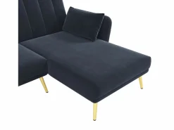 Hauss Spole Sofás Chesterfield|Sofá esquinero convertible de 3 plazas - Terciopelo -