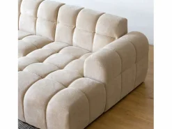 Concept-Usine Sofá esquinero de 3 plazas en terciopelo con chaise longue derecha - Cómodo y diseño Beige Discount