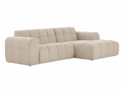 Concept-Usine Sofá esquinero de 3 plazas en terciopelo con chaise longue derecha - Cómodo y diseño Beige Discount