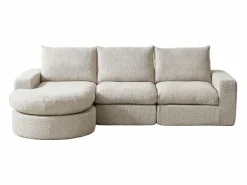 Sofá esquinero de 3 plazas con chaise longue y 3 cojines - Tejido chenilla^Hauss Spole Best
