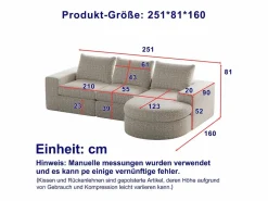 Sofá esquinero de 3 plazas con chaise longue y 3 cojines - Tejido chenilla^Hauss Spole Best