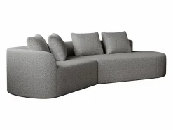 Sofá esquinero - Sofá de 4 plazas con 4 cojines decorativos y respaldo - chenilla Gris claro