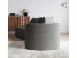 DripeX Sofá Esquinero Izquierdo Moderno Súper Grande 4 Plazas, con 4 Cojines, Chaise Longue Curva, Tejido Chenilla, Gris claro Discount