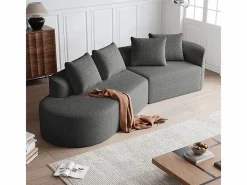 DripeX Sofá - 4 Plazas|Sofá Rinconera|Sofá Esquinero Izquierdo Moderno Súper Grande 4 Plazas, con 4 Cojines, Chaise Longue Curva, Tejido Chenilla,