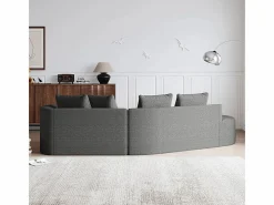 DripeX Sofá - 4 Plazas|Sofá Rinconera|Sofá Esquinero Izquierdo Moderno Súper Grande 4 Plazas, con 4 Cojines, Chaise Longue Curva, Tejido Chenilla,