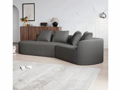 DripeX Sofá - 4 Plazas|Sofá Rinconera|Sofá Esquinero Izquierdo Moderno Súper Grande 4 Plazas, con 4 Cojines, Chaise Longue Curva, Tejido Chenilla,