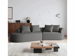 DripeX Sofá - 4 Plazas|Sofá Rinconera|Sofá Esquinero Izquierdo Moderno Súper Grande 4 Plazas, con 4 Cojines, Chaise Longue Curva, Tejido Chenilla,