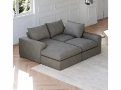 Sofá Esquinero Modular 3 Plazas, de Pana, con Chaise Longue Reversible, 3 Cojines y Almohadas Cervicales,^DripeX
