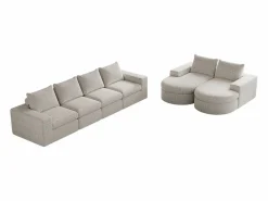 Sofá esquinero modular de 6 plazas con chaise longue - Tejido chenilla - No requiere montaje^Hauss Spole New