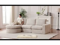 Sofá Esquinero Modular Reversible 6 Plazas, con 6 Cojines y Almohadas Cervicales, Tejido Chenilla, Salón DIY,^DripeX Sale