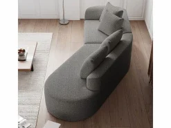 DripeX Sofás Club|Sofá Esquinero Recto Moderno Súper Grande 4 Plazas, con 4 Cojines, Chaise Longue Curva, Tejido Chenilla,