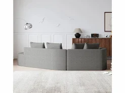 DripeX Sofás Club|Sofá Esquinero Recto Moderno Súper Grande 4 Plazas, con 4 Cojines, Chaise Longue Curva, Tejido Chenilla,