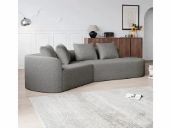 DripeX Sofás Club|Sofá Esquinero Recto Moderno Súper Grande 4 Plazas, con 4 Cojines, Chaise Longue Curva, Tejido Chenilla,