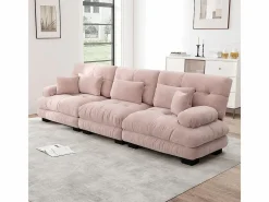 KOMHTOM Conjunto Sofás|Sofá esquinero, tres plazas, tela suave, tapizado,