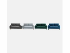 Sweeek Sofá Escandinavo|Sofá estilo escandinavo en tela lisa, 3 plazas gris oscuro