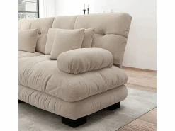 Sofá extragrande en forma de L, adecuado para el salón, con reposapiés, terciopelo acanalado,^KOMHTOM Best