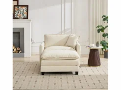 Hauss Spole Sofá individual Cloud en tejido chenilla - Para salón, dormitorio y apartamento Beige Clearance