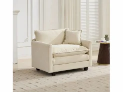 Hauss Spole Sofá individual Cloud en tejido chenilla - Para salón, dormitorio y apartamento Beige Clearance