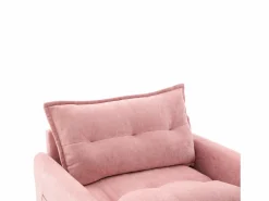 OKWISH Sofá individual giratorio de chenilla con reposabrazos y cojines, ideal para salón y dormitorio Rosa Discount