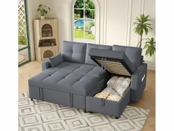 Sofá moderno en L - Sofá cama modular - Función de cama - Con almacenamiento - Con portavasos -^ModernLuxe Hot