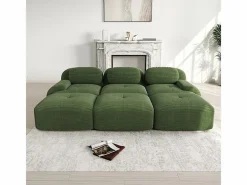 DripeX Sofá Modular|Sofás Club|Sofá modular 3 plazas + 3 pouf - pana - con 3 cojines - densidad asiento 32kg/m³ - 298x178x70cm -