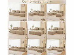 DripeX Sofá Modular|Sofás Club|Sofá Modular 2 plazas en Pana con 2 cojines, sin montaje, 204x104x69cm,