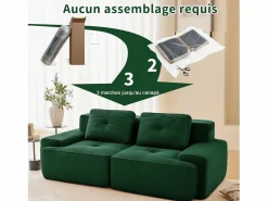DripeX Sofás Club|Sofá Modular 2 plazas en Pana con 2 cojines, sin montaje, 204x104x69cm,