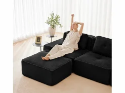 DripeX Sofá Modular|Sofás Club|Sofá Modular 2 plazas en Pana con 2 cojines, sin montaje, 204x104x69cm,