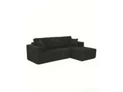 Sofá modular 3 plazas ángulo derecho terciopelo acanalado, 2 cojines, chaise longue 128cm,^DripeX Clearance