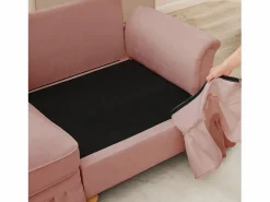 Sofá modular componible respaldo segmentado patas huso asiento cómodo chenille Rosa Outlet
