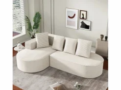 KOMHTOM Sofá modular con chaise longue en L, asiento profundo, relleno de espuma comprimida, Blanco Clearance