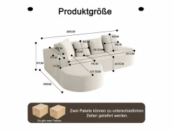 KOMHTOM Sofá modular con chaise longue en L, asiento profundo, relleno de espuma comprimida, Blanco Clearance