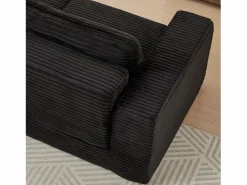 Hauss Spole Sofá Modular|Sofá modular convertible de 2 plazas con otomanas extraíbles - Pana negra