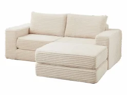Hauss Spole Sofá modular convertible de 2 plazas con otomanas extraíbles - Pana Beige New