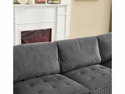 DripeX Sofá modular convertible en terciopelo - 6 plazas - ergonómico - con bolsillos de almacenamiento - 308x154x82cm Gris