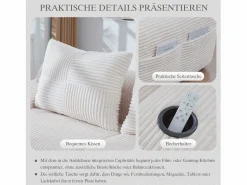 Sofá modular de 2 plazas - 200 x 174 x 80 cm - con 1 otomana + portavasos + bolsillo de almacenamiento - terciopelo -^Merax Discount
