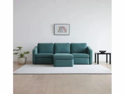 Concept-Usine Sofá Modular|Sofá Modular de 3 Plazas con Puff - Diseño Equilibrado, Tela FlexiPet, Estructura de Madera Maciza