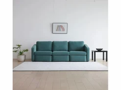 Concept-Usine Sofá Modular|Sofá Modular de 3 Plazas con Puff - Diseño Equilibrado, Tela FlexiPet, Estructura de Madera Maciza