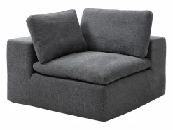 Vente-unique Sofás Y Sillones|Sofá Modular|Sofá modular de esquina con puf en tejido CORTOLINE