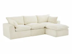 Vente-unique Sofá Modular|Sofá modular de esquina con puf de pana gruesa CYROMA