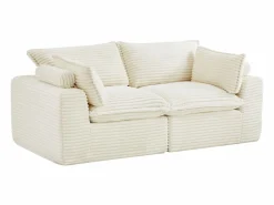 Vente-unique Sofá Modular|Sofá modular de esquina con puf de pana gruesa CYROMA
