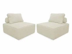 Sweeek Sofá modular de pana, 2 plazas Crema Hot