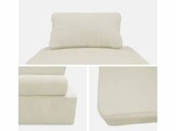Sweeek Sofá modular de pana, 2 plazas Crema Hot