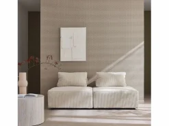 Sweeek Sofá modular de pana, 2 plazas Crema Hot