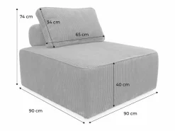 Sweeek Sofá Modular|Sofá modular de pana, 2 plazas oscuro