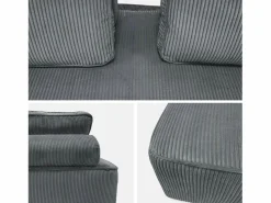 Sweeek Sofá Modular|Sofá modular de pana, 2 plazas oscuro