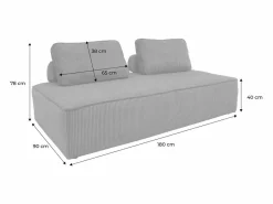Sweeek Sofá Modular|Sofá modular de pana, 2 plazas oscuro