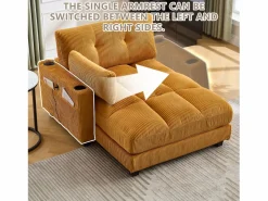 Sofá Modular de Terciopelo – con USB y Portavasos – Multifuncional para Espacios Pequeños – 112×140×81 cm^ New