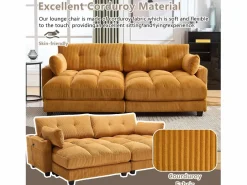 Sofá Modular de Terciopelo – con USB y Portavasos – Multifuncional para Espacios Pequeños – 112×140×81 cm^ New