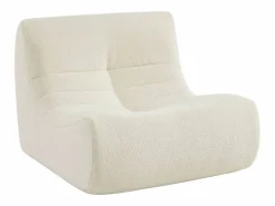 Sweeek Sofá modular en borreguito texturizado, 2 plazas Blanco